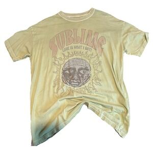 Women's American Eagle Oversized Band T Shirt Size XS Sublime Green Short Sleeve